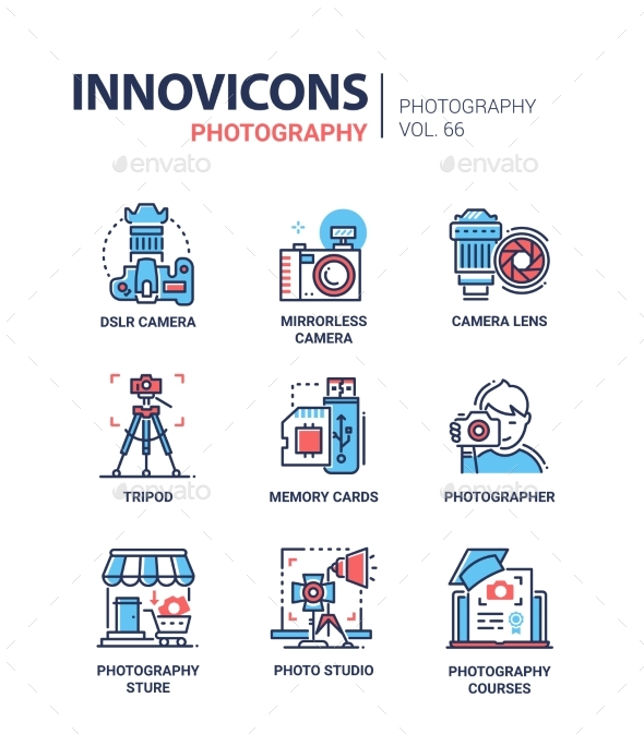 GraphicRiver Photography Line Design Icons Set 20980756 GraphicRiver Photography Line Design Icons Set 20980756