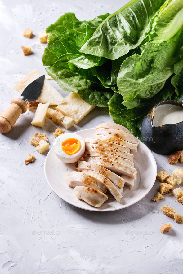 Ingredients for Caesar salad
