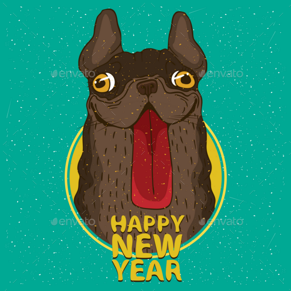 GraphicRiver Dog Happy New Year 20981697