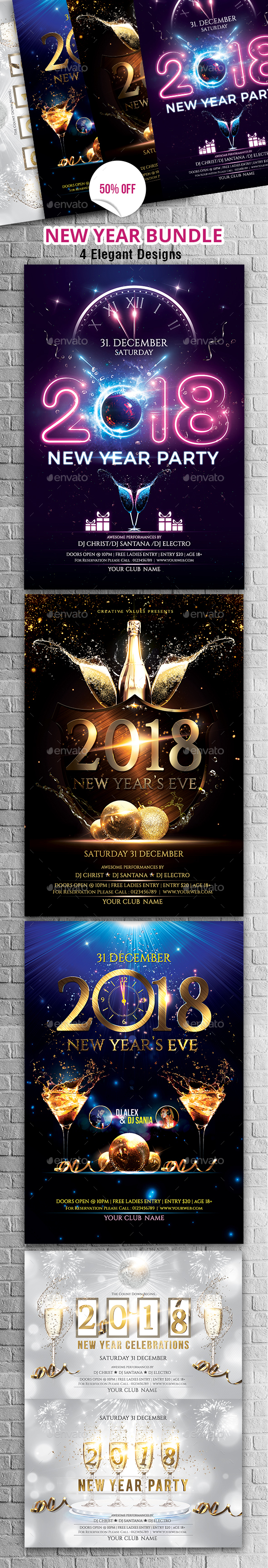 GraphicRiver New Year Party Flyer Bundle 20981757 GraphicRiver New Year Party Flyer Bundle 20981757