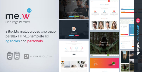 Mew - One Page Parallax - Creative Site Templates