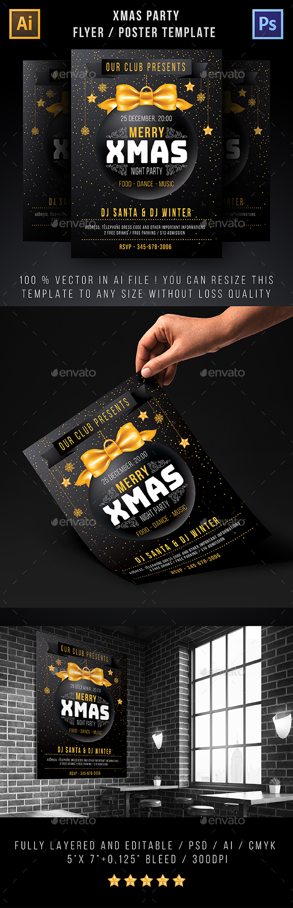GraphicRiver Template For Xmas Party Flyer Poster Or Invitation 20982202 GraphicRiver Template For Xmas Party Flyer Poster Or Invitation 20982202