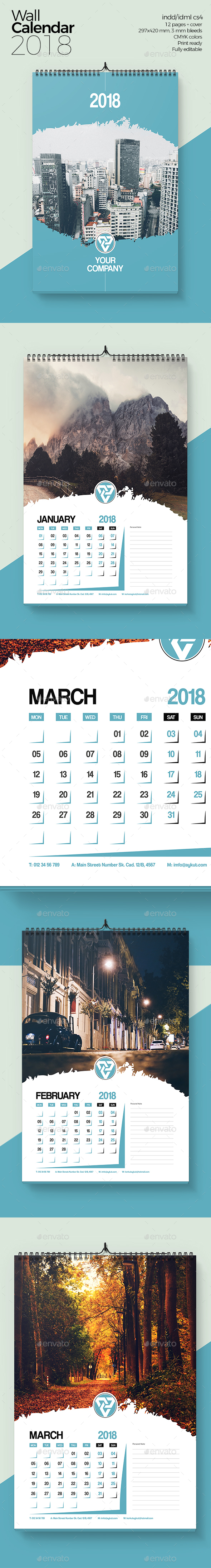 GraphicRiver Wall Calendar 2018 20982240 GraphicRiver Wall Calendar 2018 20982240