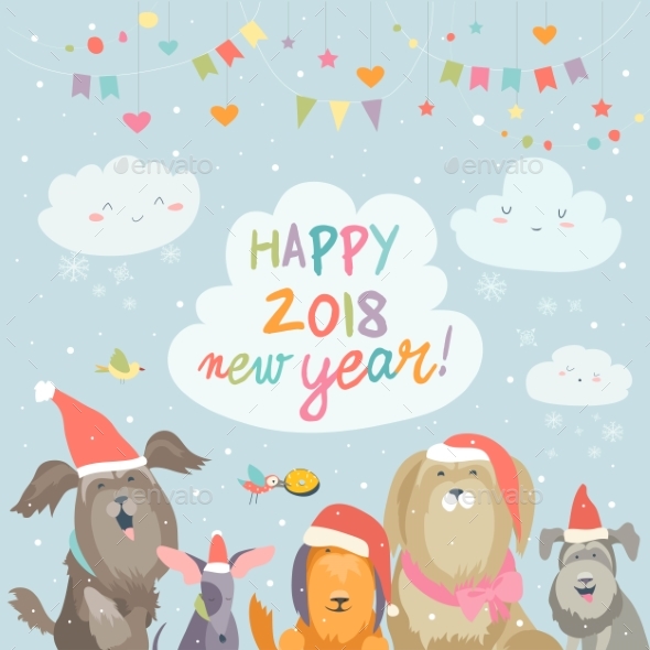GraphicRiver Happy 2018 New Year Card 20982435 GraphicRiver Happy 2018 New Year Card 20982435