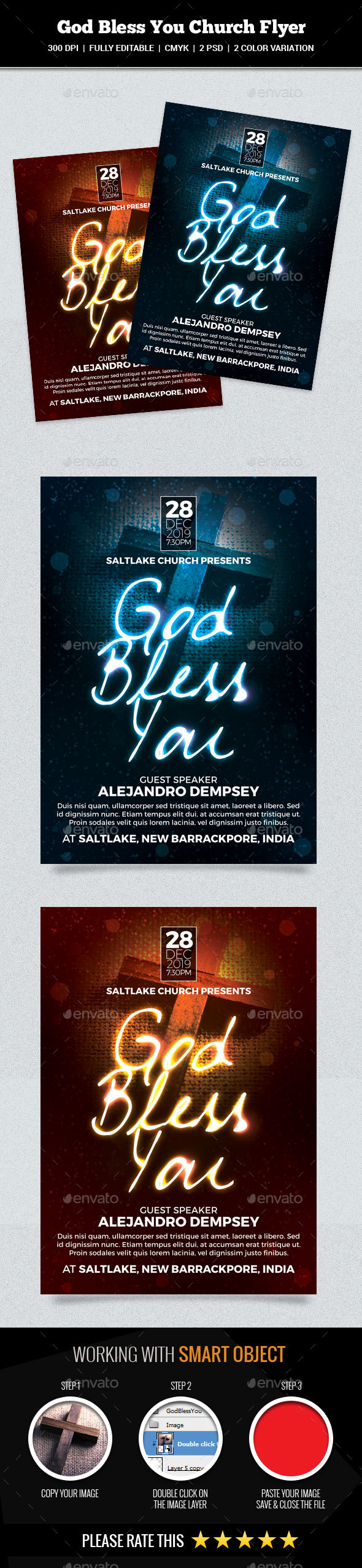 GraphicRiver God Bless You Church Flyer 20982463
