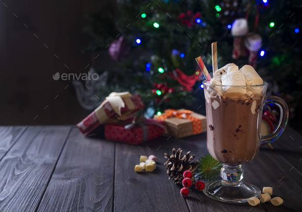 Hot chocolate with marshmallows - Stock Photo - Images