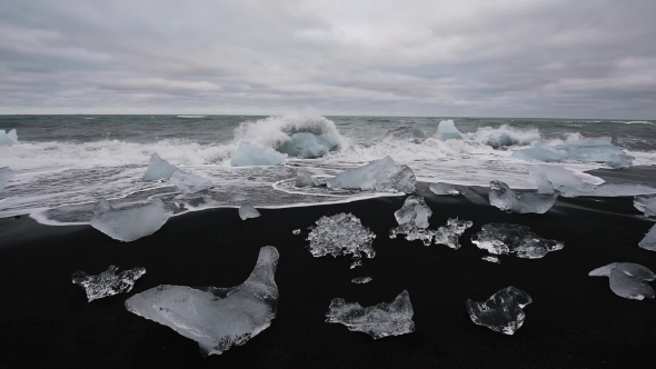 Iceberg Pieces on Diamond Beach