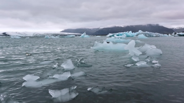 Icebergs in Jokulsarlon Glacial Lagoon