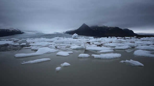 Icebergs in Jokulsarlon Glacial Lagoon