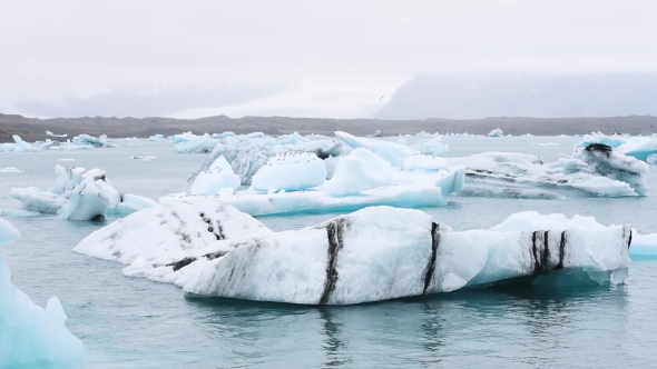 Icebergs in Jokulsarlon Glacial Lagoon