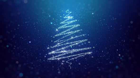 Christmas Tree Blue Background