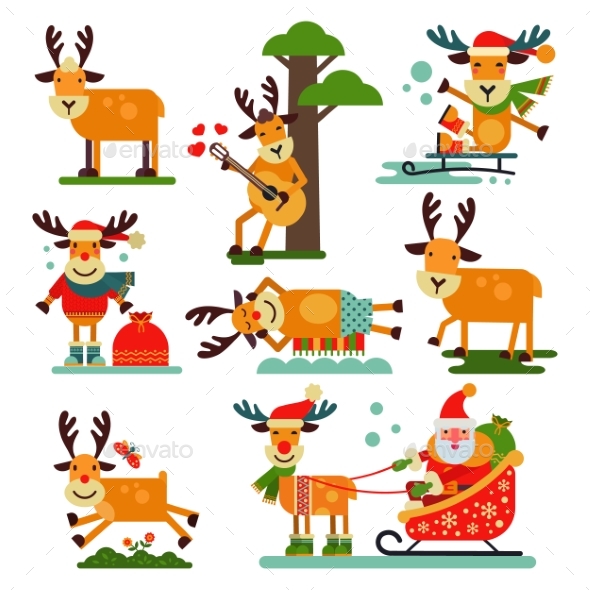 GraphicRiver Christmas Reindeer Santa Claus Character 20983554 GraphicRiver Christmas Reindeer Santa Claus Character 20983554