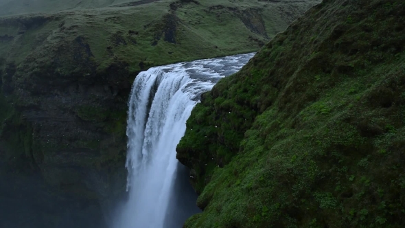 Famous Skogafoss Waterfall