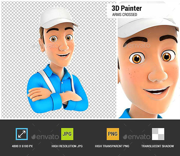 GraphicRiver 3D Painter with Arms Crossed 20984233 GraphicRiver 3D Painter with Arms Crossed 20984233