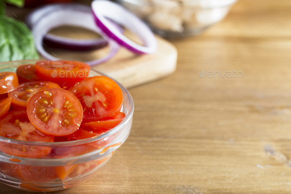 Slice Cherry Tomatoes - Stock Photo - Images