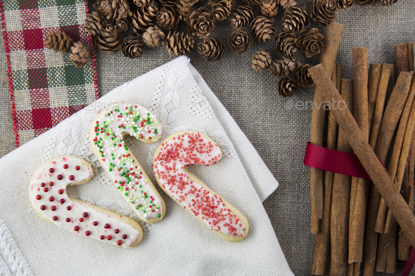 Three Festive Sugar Cookies.