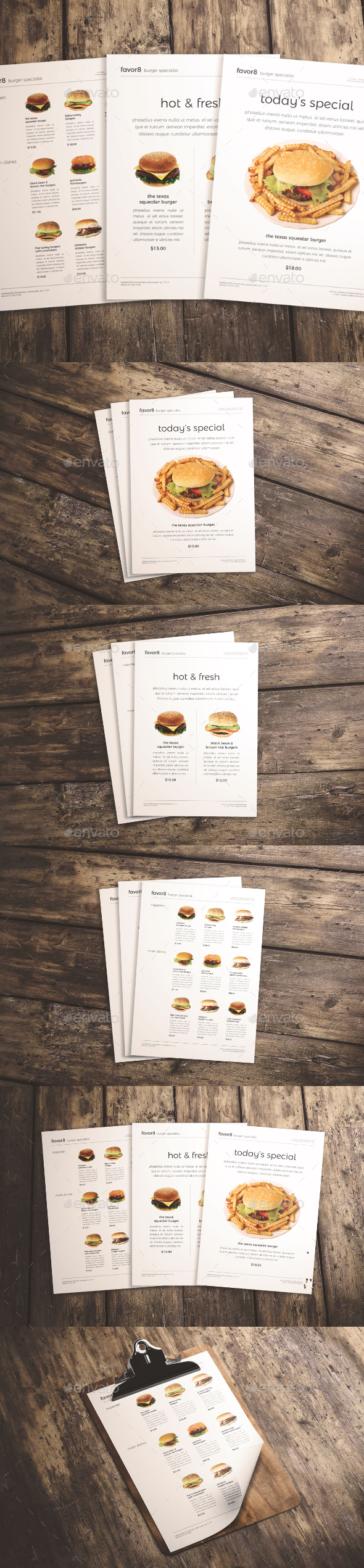 Burger Menu Set