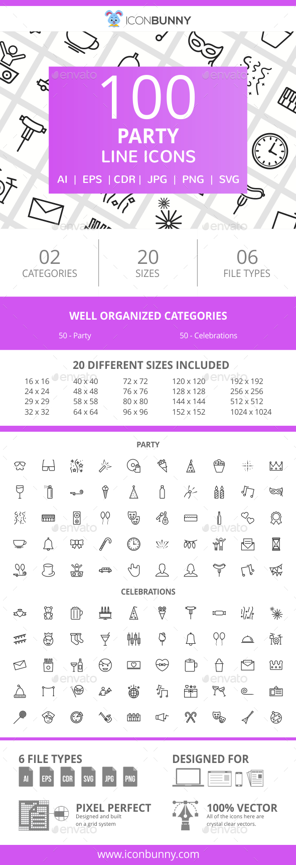 GraphicRiver 100 Party Line Icons 20984992 GraphicRiver 100 Party Line Icons 20984992