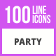 100 Party Line Icons