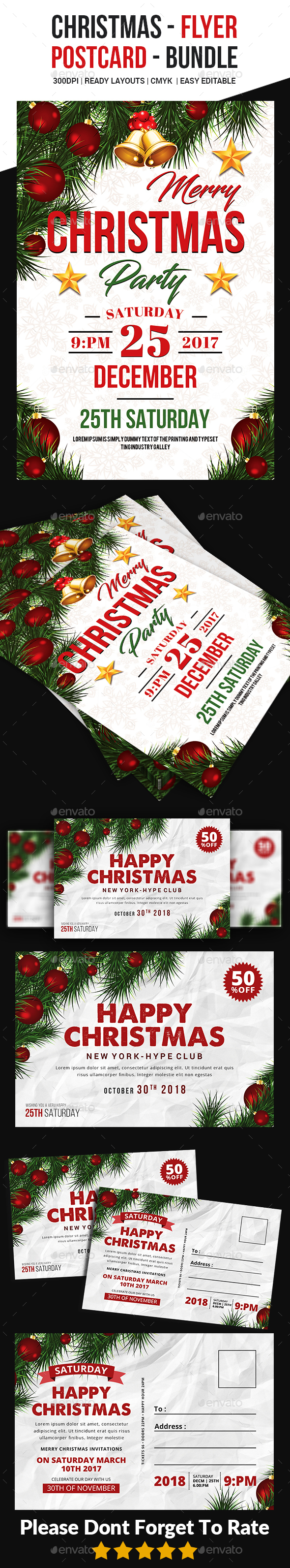 GraphicRiver Christmas Flyer PostCard Bundle 20985142 GraphicRiver Christmas Flyer PostCard Bundle 20985142