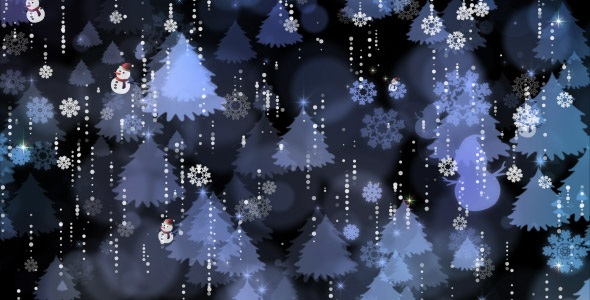 Snowflakes and Christmas Tree Background