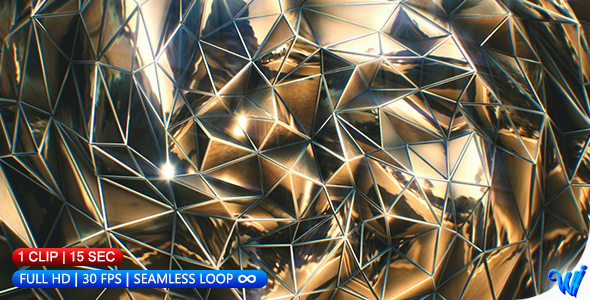Gold Polygons Wave Background