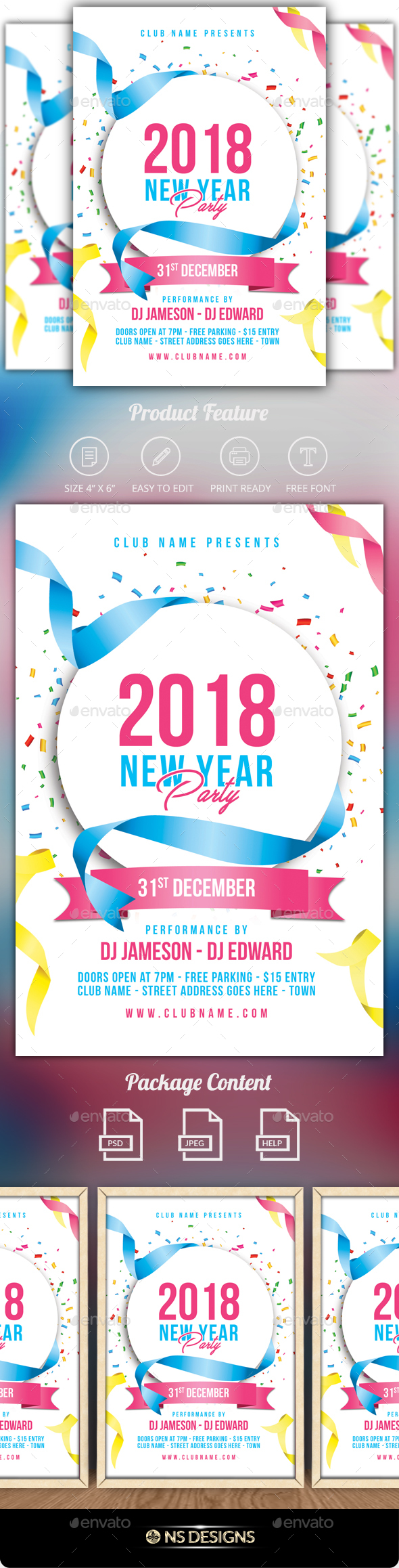 GraphicRiver New Year Flyer 20985346 GraphicRiver New Year Flyer 20985346