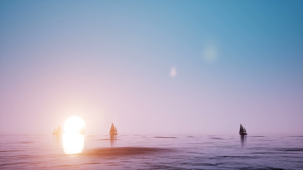 VideoHive Boat in Front of a Big Sun Ocean 20986416 VideoHive Boat in Front of a Big Sun Ocean 20986416