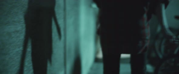 Zombie woman walking outside the building at night.Transformation zombie concept alt