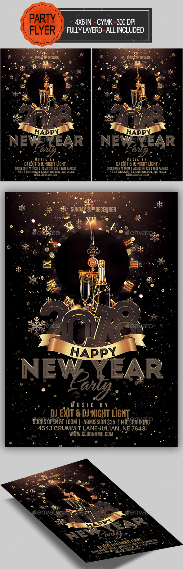 GraphicRiver New Year Party Flyer 20987466