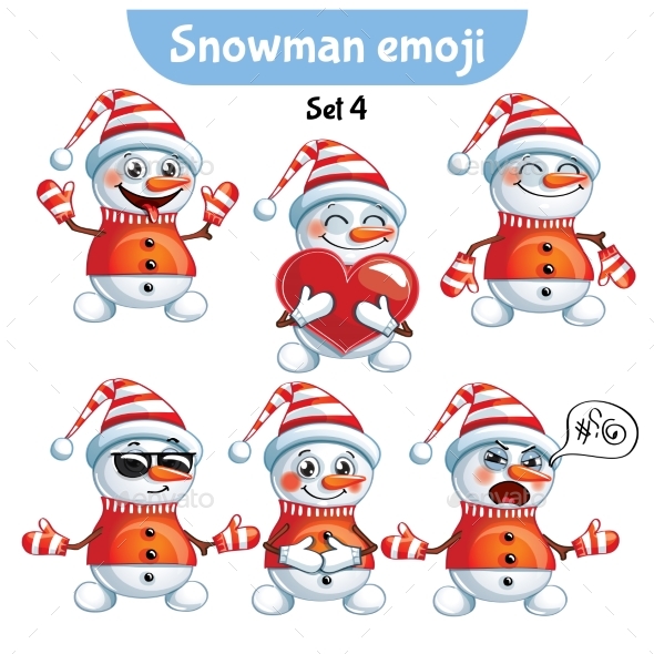 GraphicRiver Set of Snowman Characters Set 4 20987577 GraphicRiver Set of Snowman Characters Set 4 20987577