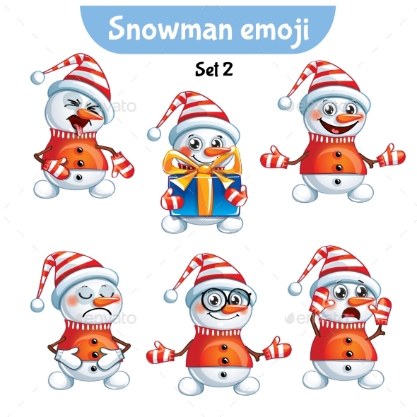 GraphicRiver Set of Snowman Characters Set 2 20987580 GraphicRiver Set of Snowman Characters Set 2 20987580