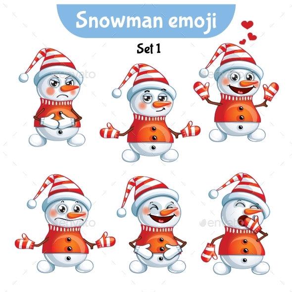 GraphicRiver Set of Snowman Characters Set 1 20987587 GraphicRiver Set of Snowman Characters Set 1 20987587
