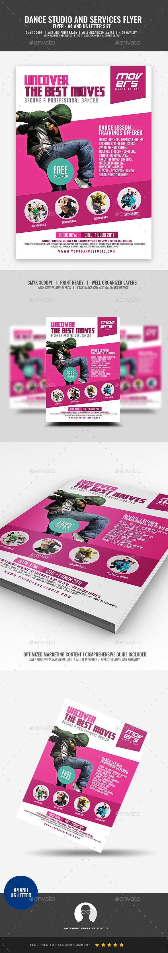 GraphicRiver Dance Lesson Studio Flyer 20988152 GraphicRiver Dance Lesson Studio Flyer 20988152