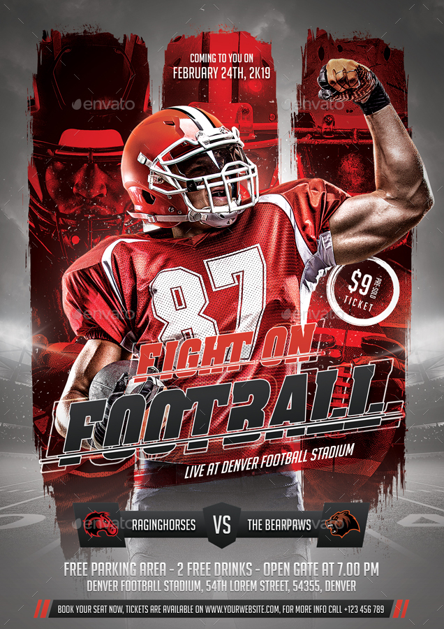 Football Flyer, Print Templates | GraphicRiver