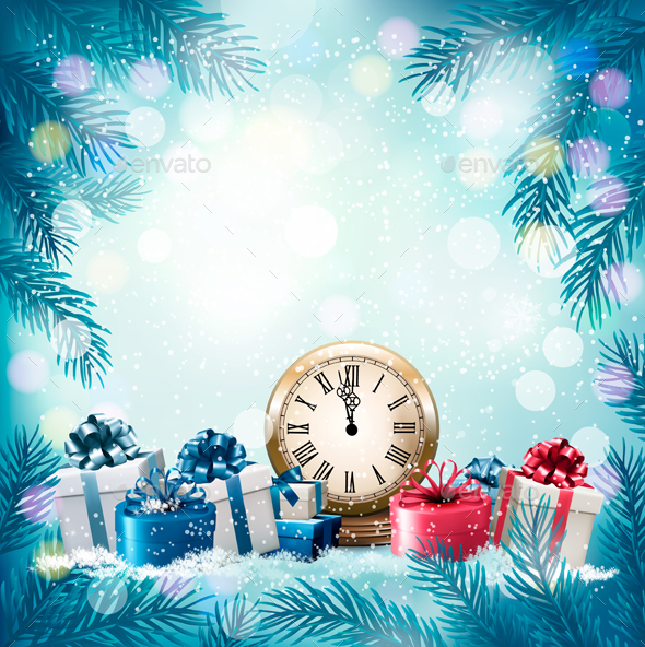 Christmas Holiday Background and Presents - Christmas Seasons/Holidays