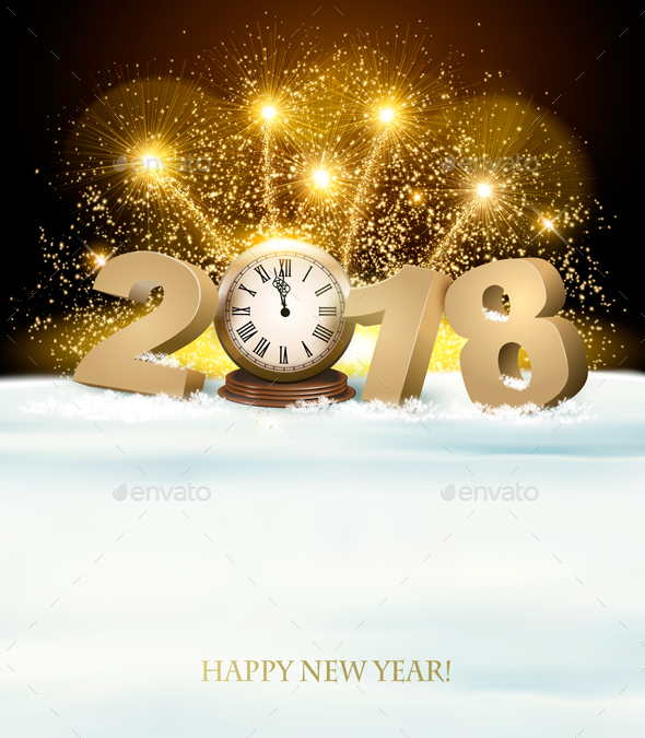 New Year Background with Fireworks - New Year Seasons/Holidays