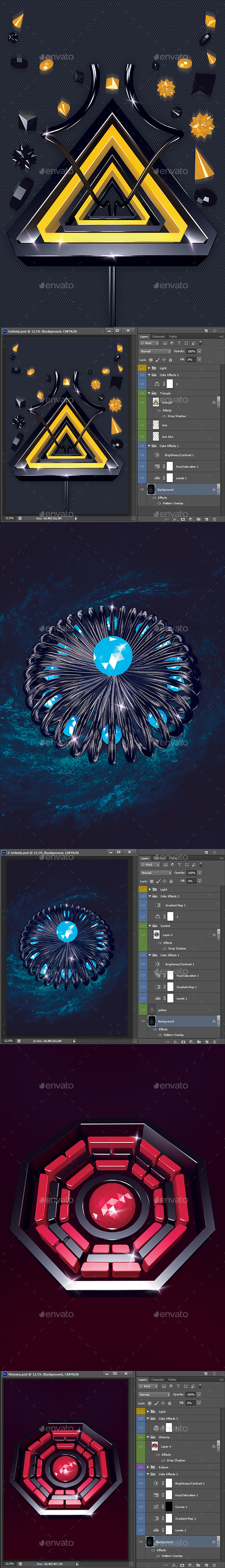GraphicRiver 3D Spiritual Symbols 20989251 GraphicRiver 3D Spiritual Symbols 20989251