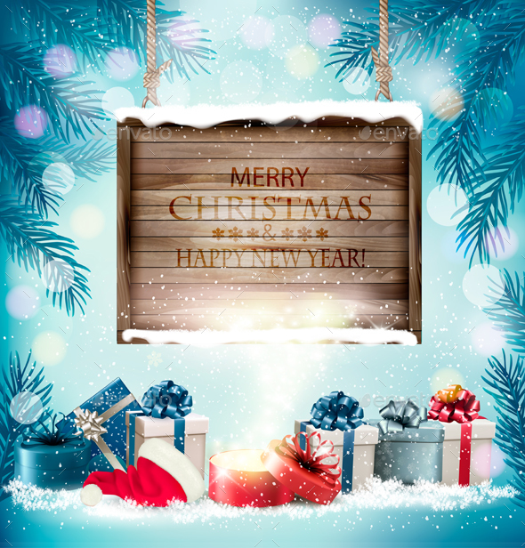 Christmas Holiday Background And Presents - Christmas Seasons/Holidays