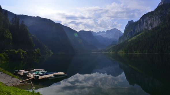 Fantastic Morning on Mountain Lake Gosausee