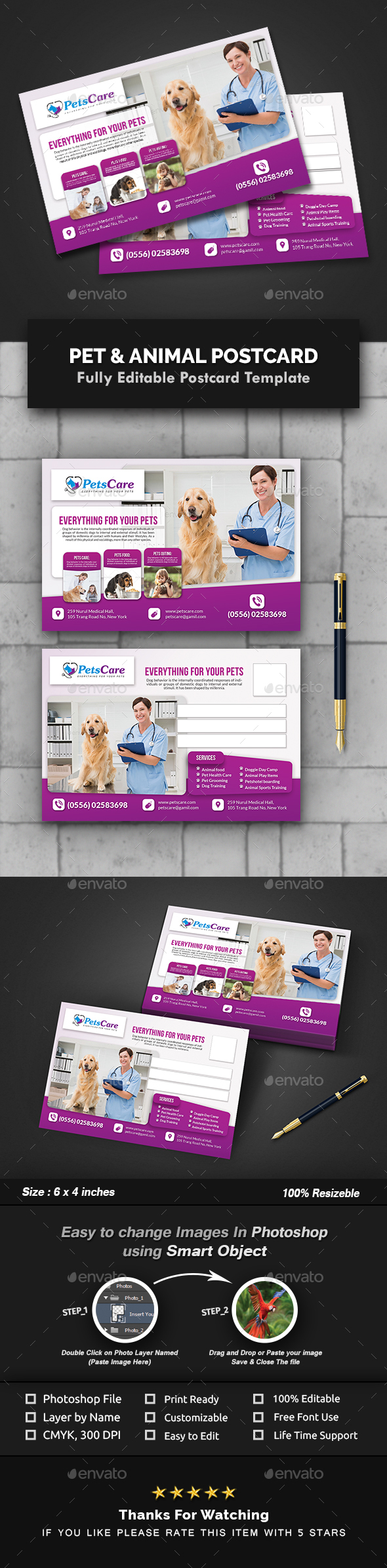 GraphicRiver Pet Care Postcard Templates 20989986 GraphicRiver Pet Care Postcard Templates 20989986