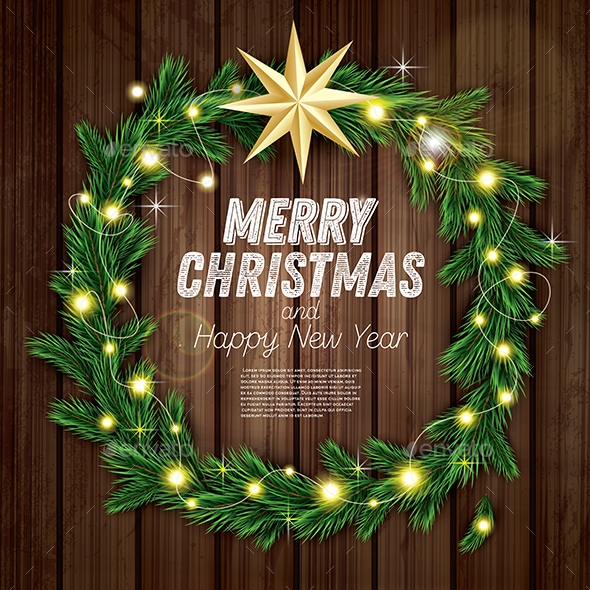GraphicRiver Christmas Wreath with Green Fir Branch 20990110 GraphicRiver Christmas Wreath with Green Fir Branch 20990110