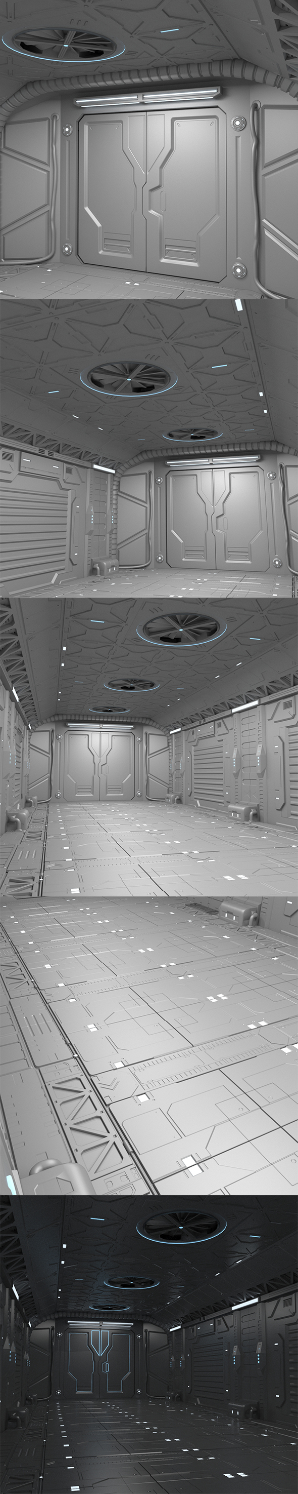 Sci-Fi hall environment - 3Docean 20990168