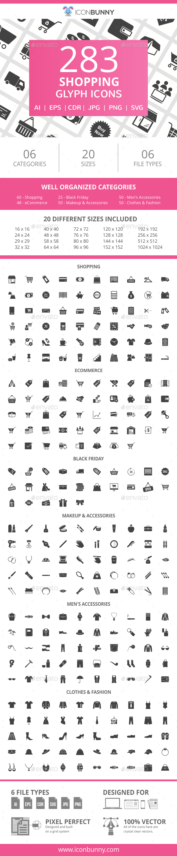 283 Shopping Glyph Icons - Icons