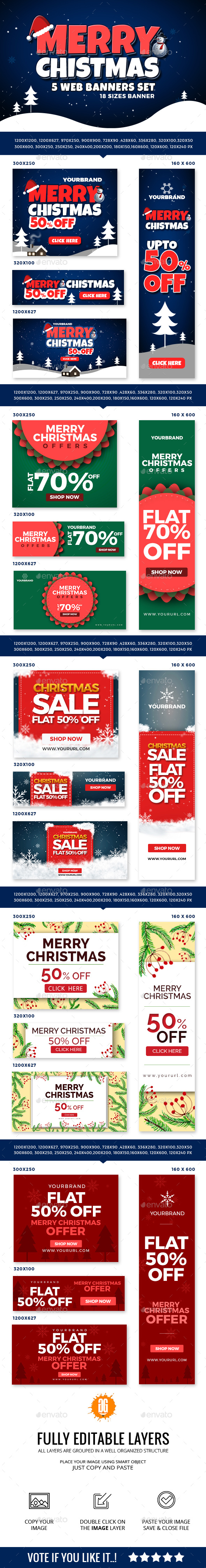 90 Christmas Web Banners - Banners & Ads Web Elements