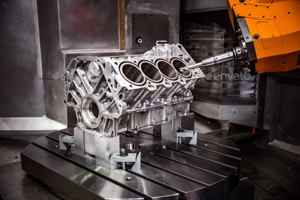 Metalworking CNC milling machine. - Stock Photo - Images