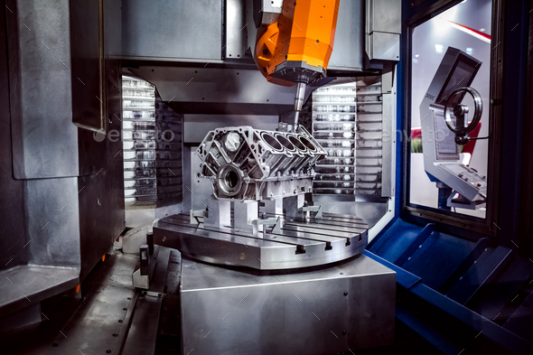 Metalworking CNC milling machine. - Stock Photo - Images