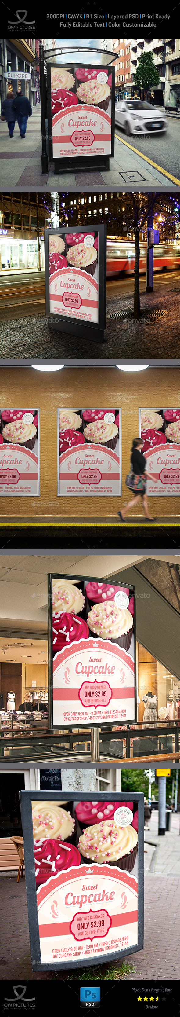 GraphicRiver Cupcake Poster Template 20991127 GraphicRiver Cupcake Poster Template 20991127