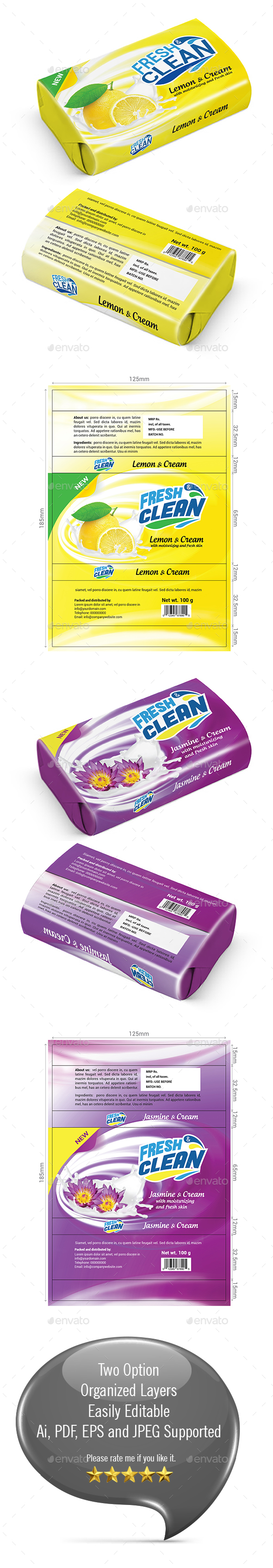 Soap Packaging Template - Packaging Print Templates