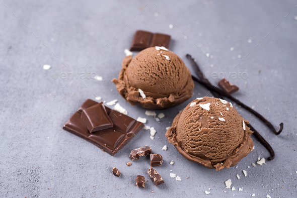 Chocolate ice cream ball - Stock Photo - Images